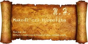 Makróczi Hippolita névjegykártya